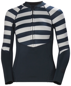 Helly Hansen Women's Waterwear Half Zip Neoprene Jacket (Navy Stripe)