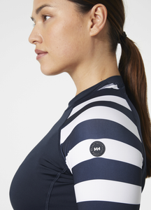 Helly Hansen Women's Waterwear Long Sleeve Rash Vest (Navy Stripe)