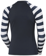Load image into Gallery viewer, Helly Hansen Women&#39;s Waterwear Long Sleeve Rash Vest (Navy Stripe)
