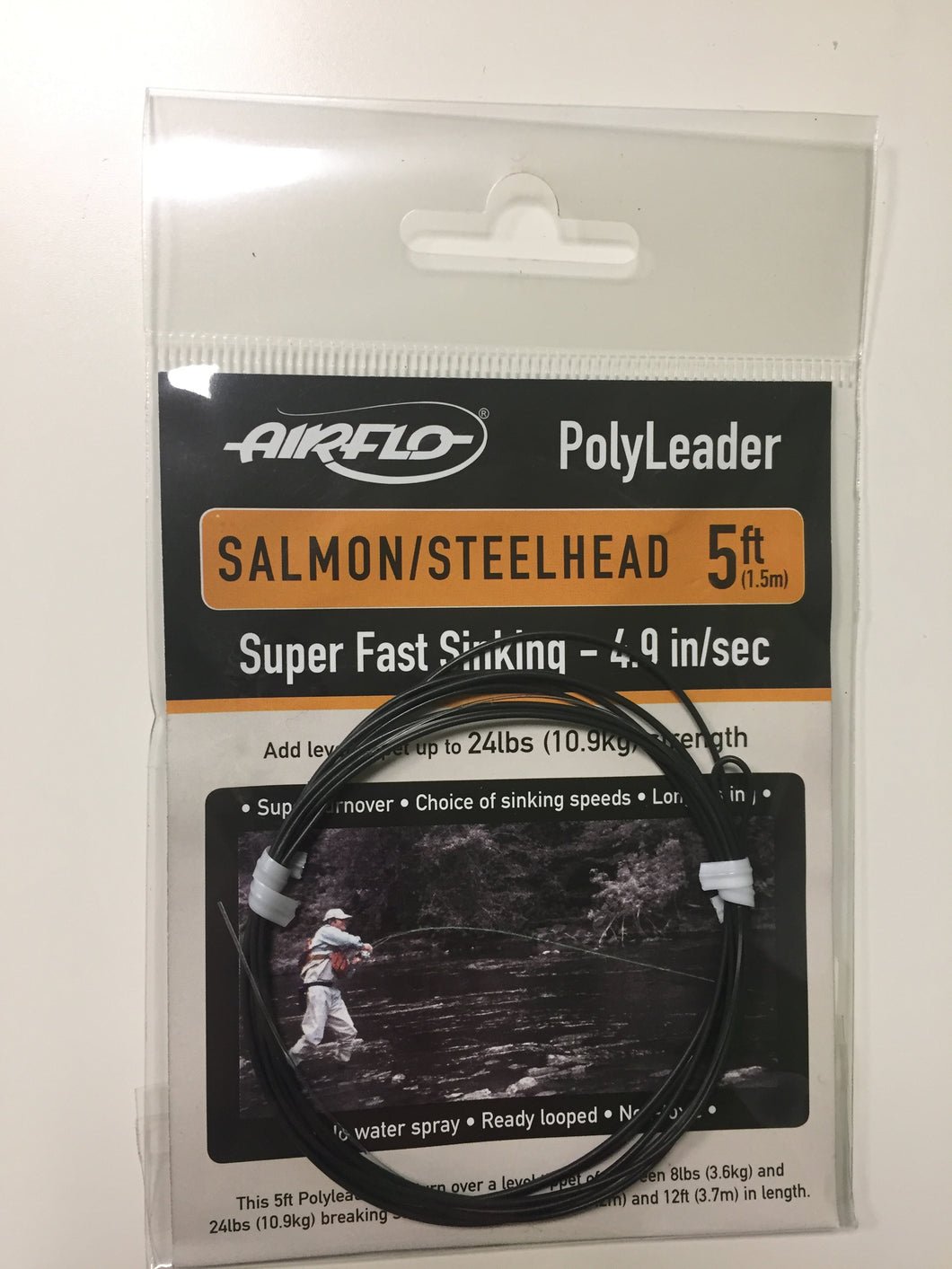 Airflo Salmon/Steelhead Polyleader (Grey)(5ft/Super Fast Sinking/24lbs)