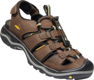 Keen Men's Rialto Closed Toe Sandals with Removable Insole - WIDE FIT (Bison/Black)