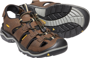 Keen Men's Rialto Closed Toe Sandals with Removable Insole - WIDE FIT (Bison/Black)