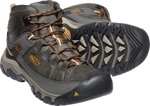 Keen Men's Targhee III Waterproof Mid Trail Boots - EXTRA WIDE FIT (Black Olive/Golden Brown)