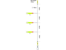 Load image into Gallery viewer, Kinetic Sabiki Glow Baitfish Lightstick 3 Hook Rig (#4/0)(Yellow/Pink)