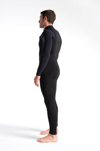 C-Skins Men's Session 5/4/3 Chest Zip Steamer Wetsuit (Black/Slate/Charcoal)