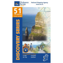 Load image into Gallery viewer, OSI Discovery Map 51 - Laminated (Part of Clare and Galway)(1:50,000)