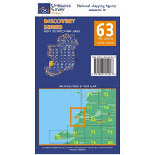 Load image into Gallery viewer, OSI Discovery Map 63 - Laminated (Part of Clare & Kerry)(1:50,000)