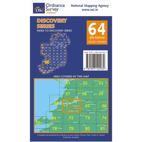 OSI Discovery Map 64 (Part of Clare, Kerry & Limerick)(1:50,000)