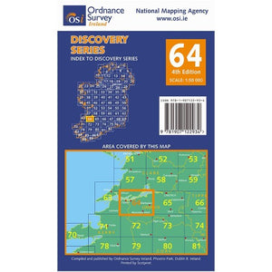 OSI Discovery Map 64 - Laminated (Part of Clare, Kerry & Limerick)(1:50,000)