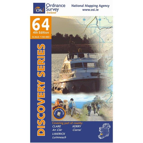 OSI Discovery Map 64 - Laminated (Part of Clare, Kerry & Limerick)(1:50,000)