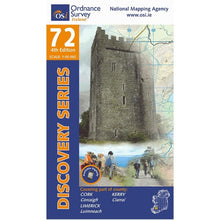 Load image into Gallery viewer, OSI Discovery Map 72 - Laminated (Part of Cork, Kerry &amp; Limerick)(1:50,000)
