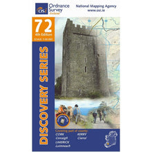 Load image into Gallery viewer, OSI Discovery Map 72 - Laminated (Part of Cork, Kerry & Limerick)(1:50,000)