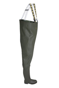 Pros Unisex PVC/Polyester Chest Waders (Olive Green)