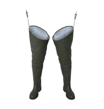 Load image into Gallery viewer, Pros Unisex PVC/Polyester Thigh Waders (Olive Green)