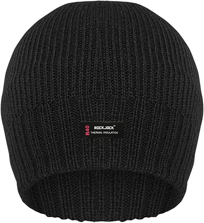 Rockjock Unisex R40 Thermal Insulated Beanie Hat (Black)