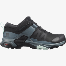 Load image into Gallery viewer, Salomon Women&#39;s X Ultra 4 Gore-Tex Trail Shoes (Black/Stormy Weather/Opal Blue)
