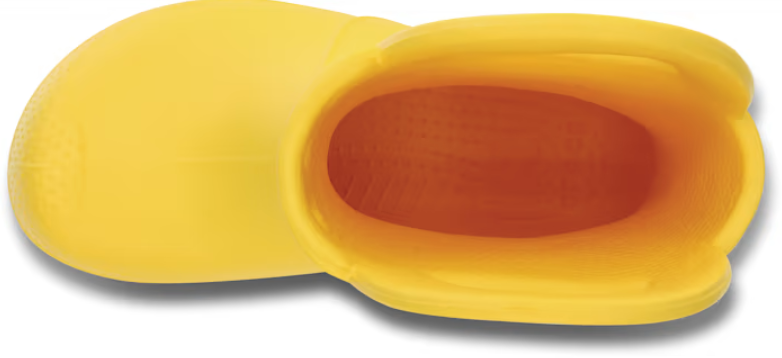 Yellow shop croc wellies