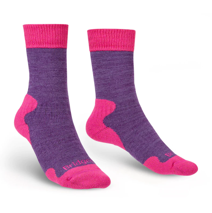 Bridgedale Women's Explorer Heavyweight Merino Comfort Boot Length Socks (Purple Marl)