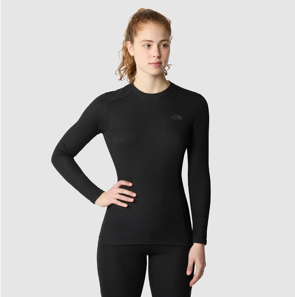 The North Face Women's Easy Crew Neck Long Sleeve Base Layer Top (Black)