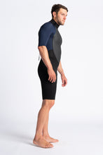 Load image into Gallery viewer, C-Skins Men&#39;s Element 3/2 Shorty Wetsuit (Black/Slate/Cyan)
