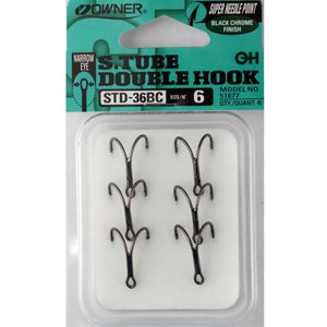Owner Salmon Tube Double Hook (Size 6)(6 Pack)