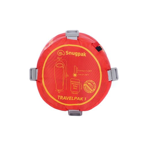 Snugpak Travelpak 1 2°C/7°C Sleeping Bag (Red)