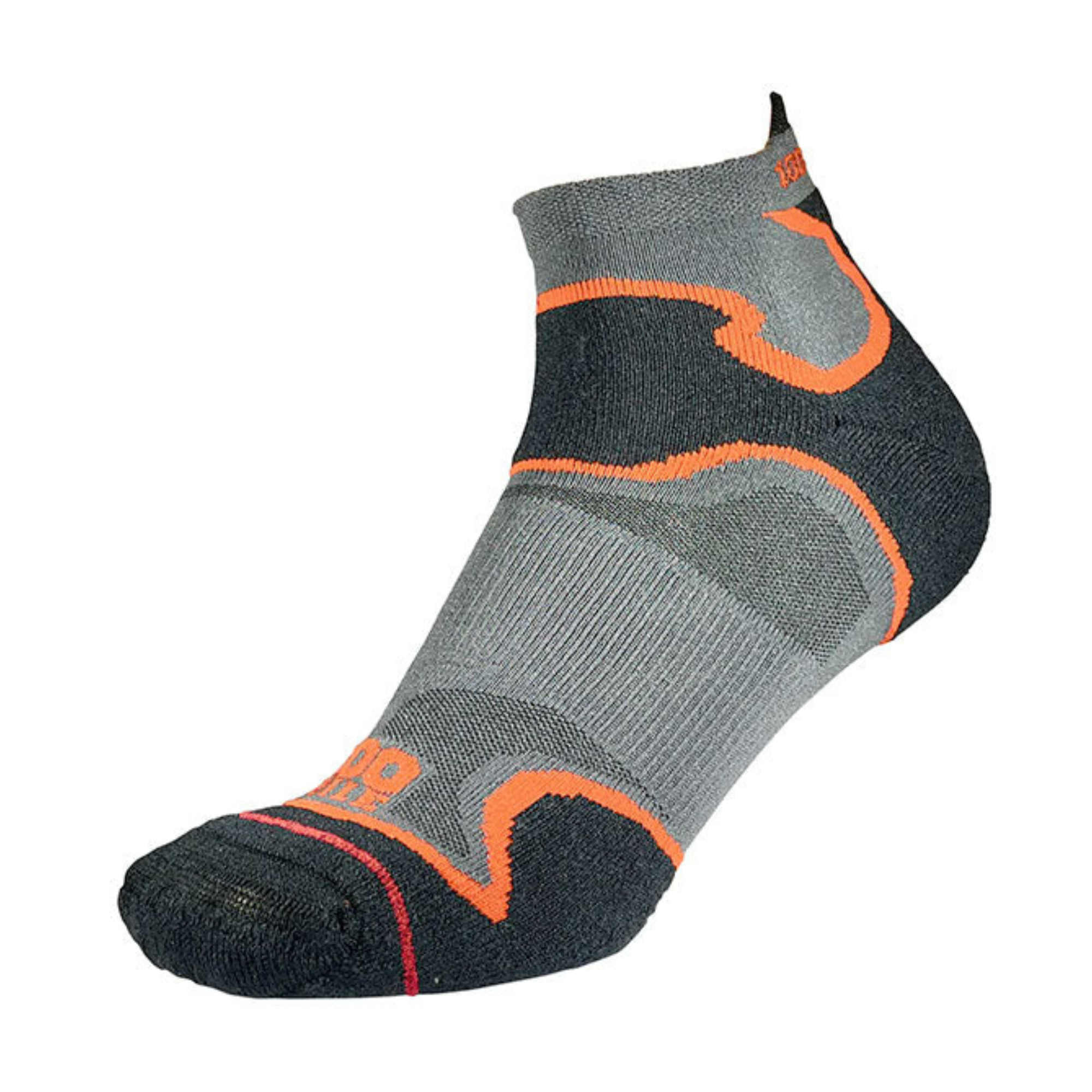 1000 Mile Men's Fusion Tactel® Double Layer Socklet (Black/Orange)
