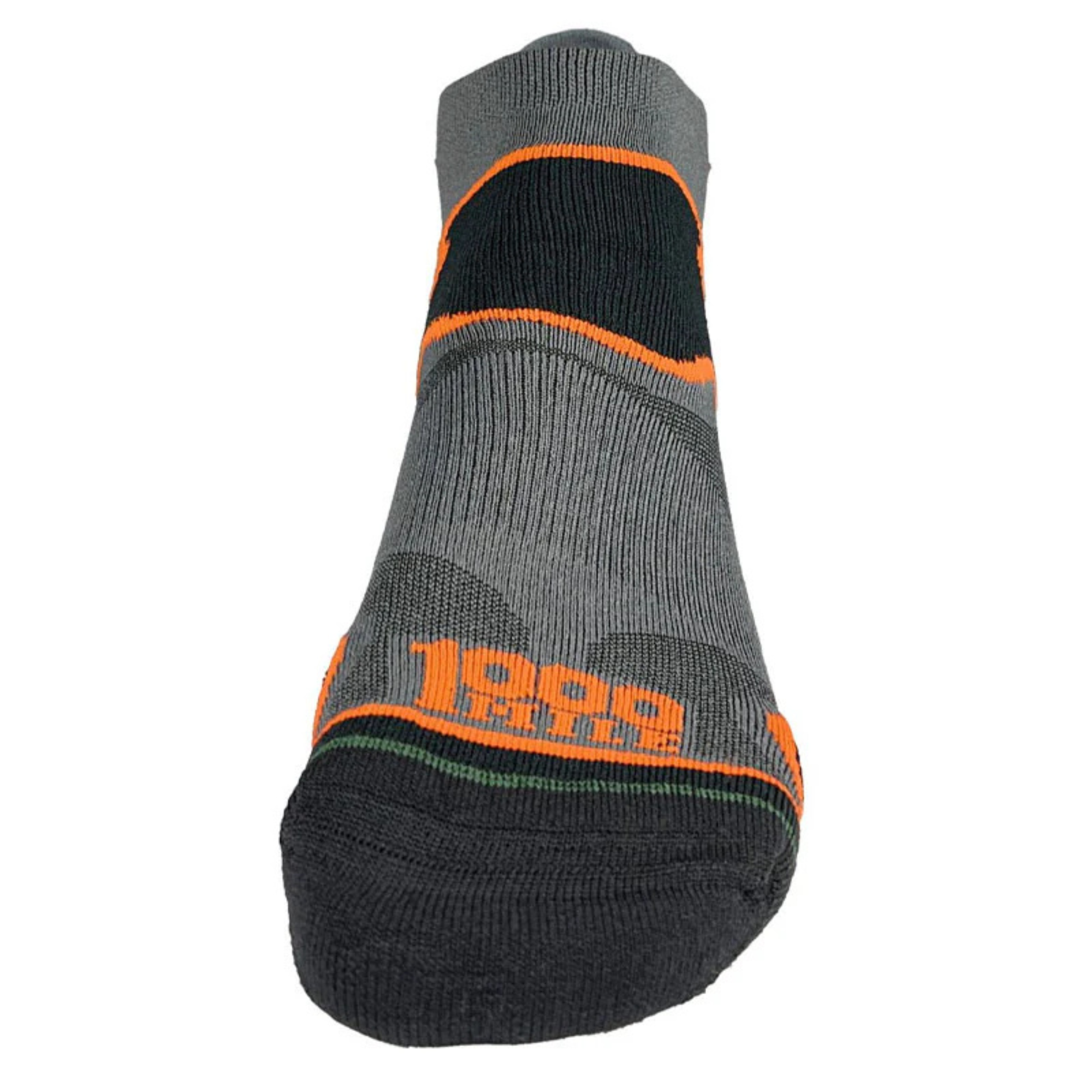 1000 Mile Men's Fusion Tactel® Double Layer Socklet (Black/Orange)