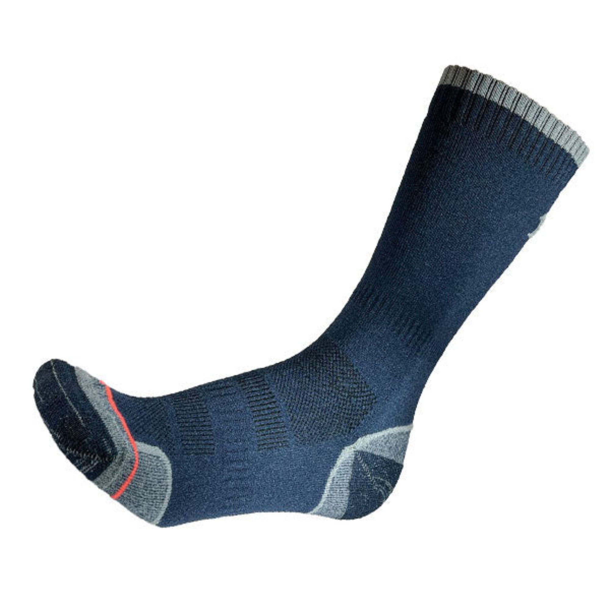 1000 Mile Men's Trek Merino Blend Single Layer Socks - 2 Pair Pack (Grey/Navy)