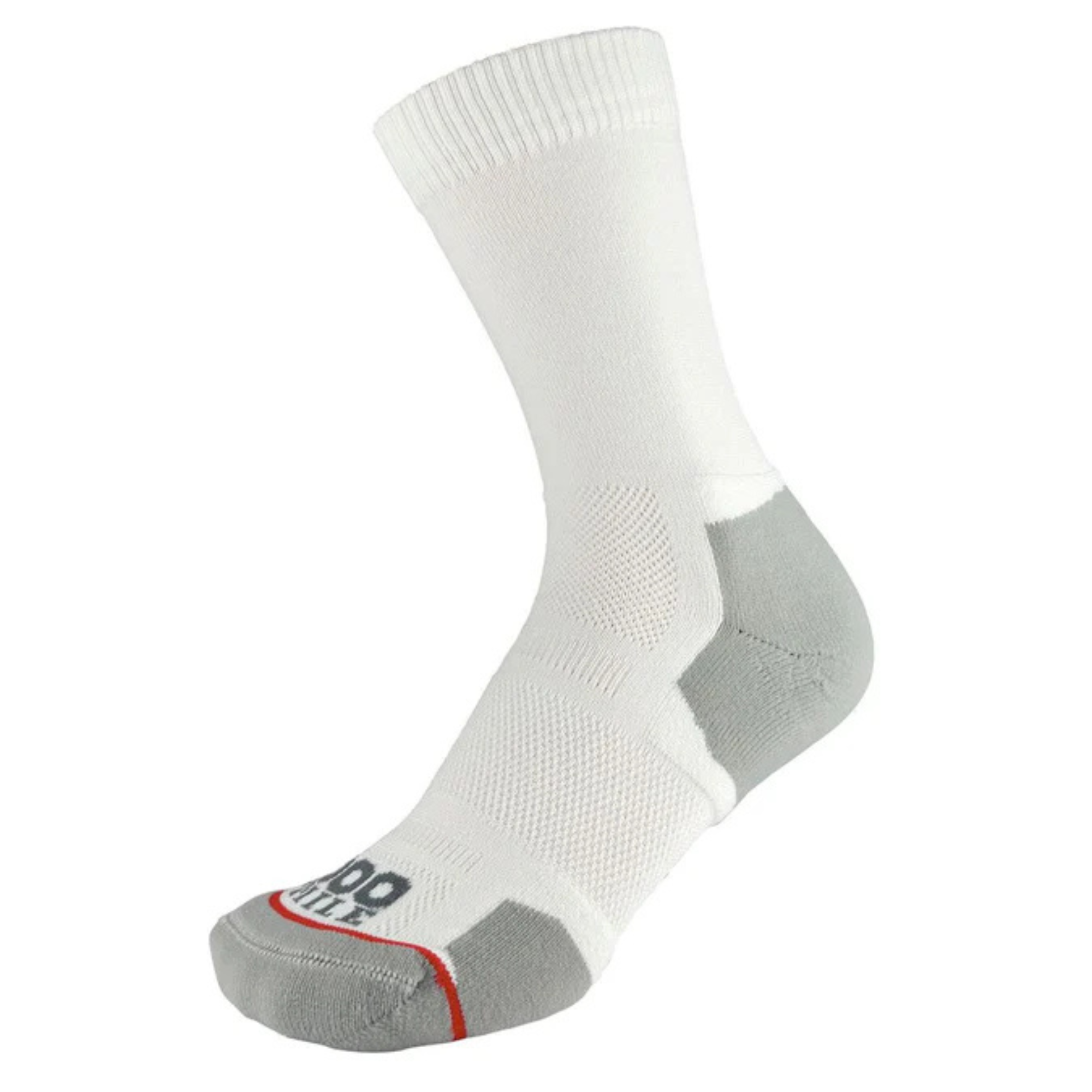 1000 Mile Women's Run Repreve Single Layer Crew Length Socks - 2 Pair Pack (White)