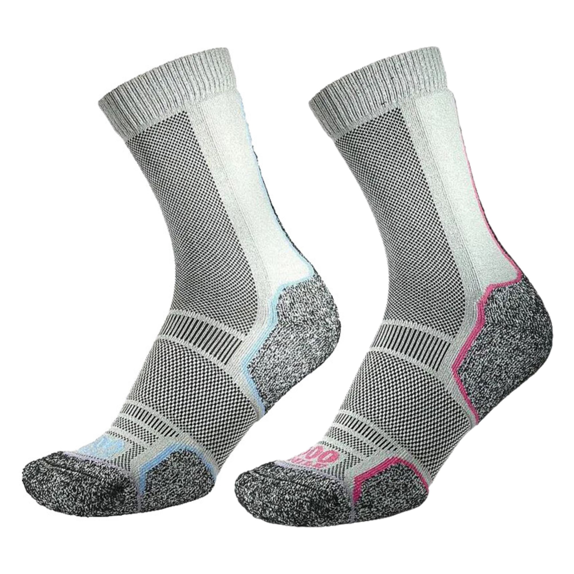 1000 Mile Women's Trail Merino Blend Single Layer Socks - 2 Pair Pack (Grey)