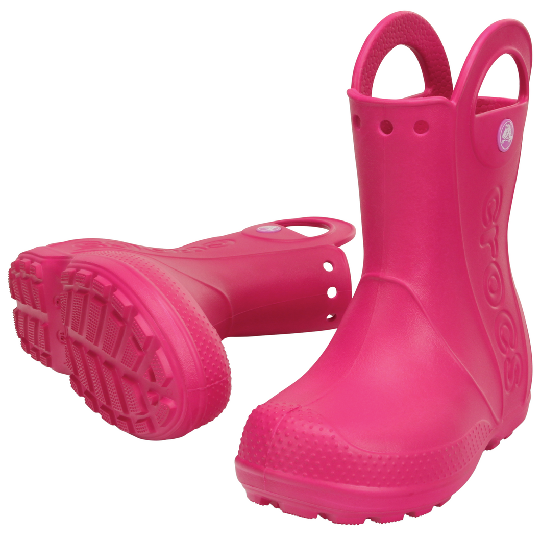 Crocs Kids Handle It Rain Wellies (Pink)(Size C6-J3)