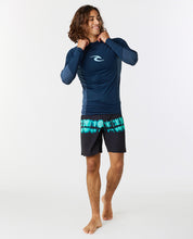 Load image into Gallery viewer, Rip Curl Men&#39;s UPF50 Long Sleeve Rash Vest: WAVES (Dark Navy)
