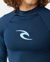 Load image into Gallery viewer, Rip Curl Men&#39;s UPF50 Long Sleeve Rash Vest: WAVES (Dark Navy)
