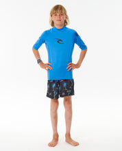 Load image into Gallery viewer, Rip Curl Junior Wave UPF Short Sleeve Rash Vest (Blue Gum)
