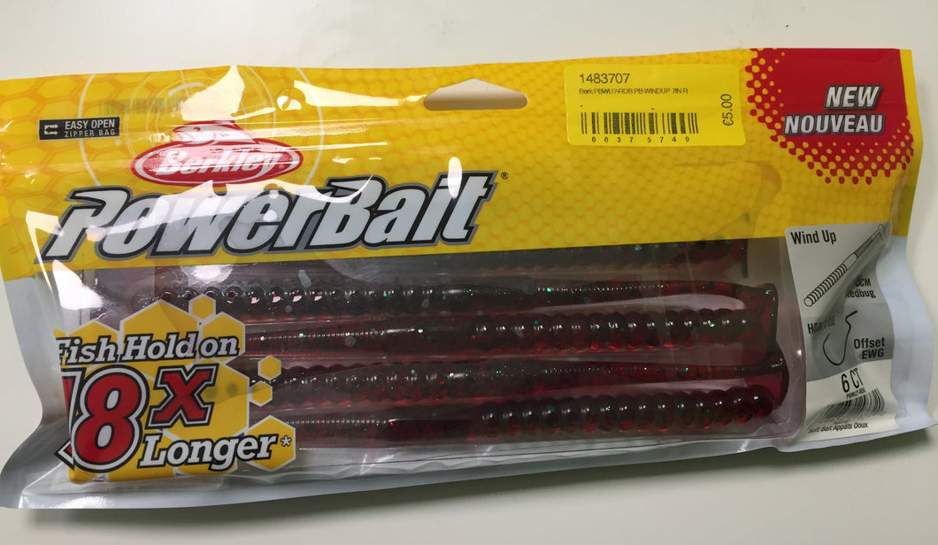 Berkley PowerBait Soft Bait Wind Up Lures (18cm)(Redbug)(6 Pack)