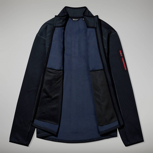 Berghaus Men's Pravitale Mountain 2.0 Stretch Full Zip Fleece (Dark Grey/Black)