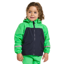 Load image into Gallery viewer, Didriksons Kids Enso 5 Waterproof Fleece Lined Jacket (Frog Green)(Ages 1-10)
