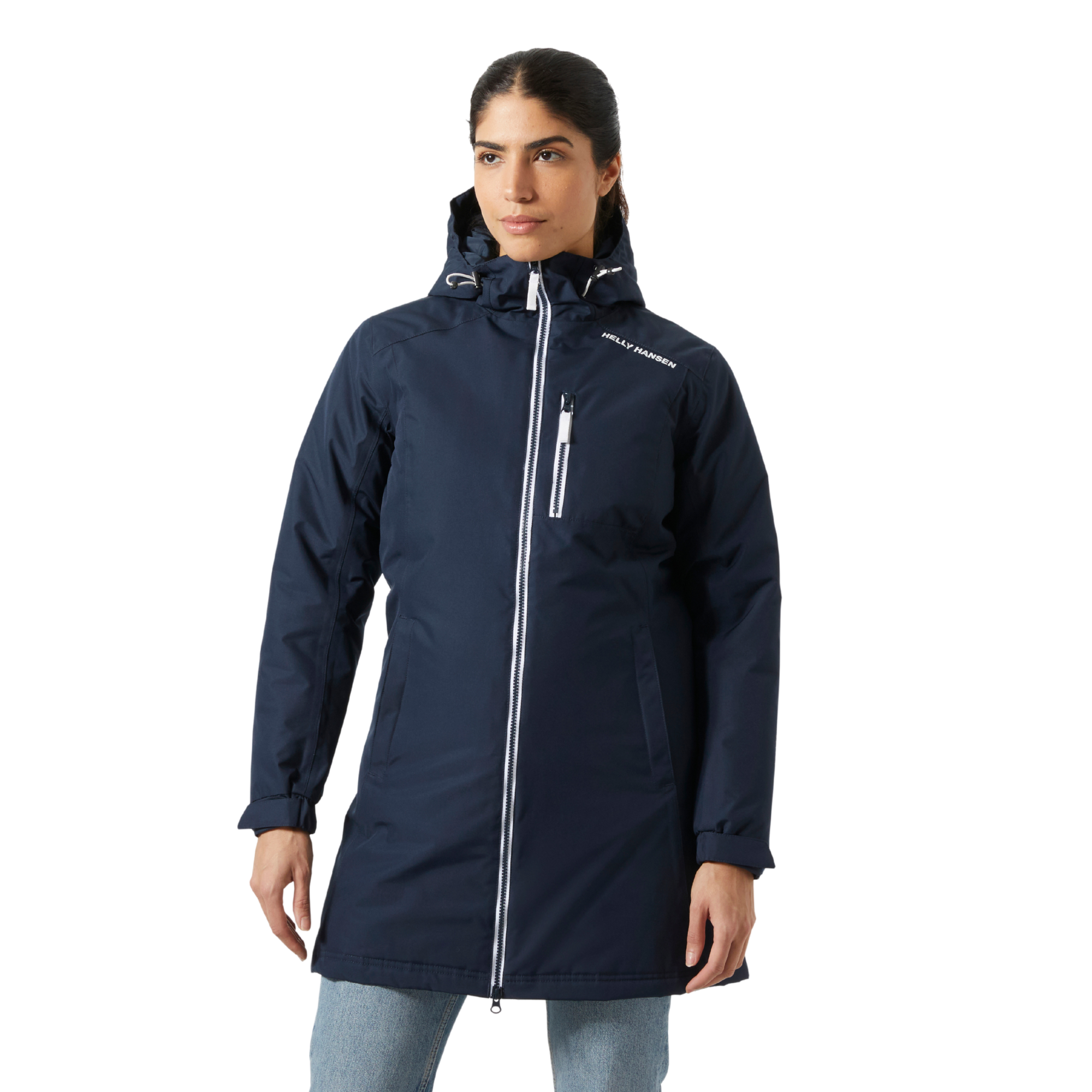 Helly Hansen Women's Long Belfast Winter Insulated Waterproof Coat Navy 597 62395