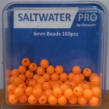 Load image into Gallery viewer, Dennett Beads (6mm/100 Pack)(Fluorescent Orange)
