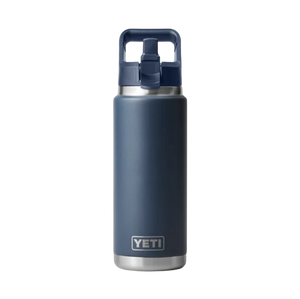 Yeti Rambler Insulated Bottle with Coloured Straw Cap (26oz/769ml)(Navy)