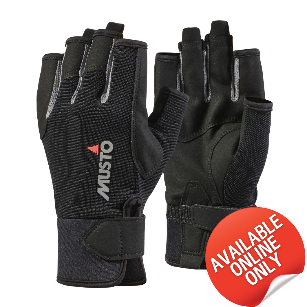 Musto Unisex Essential Sailing Gloves - Short Finger (Black)
