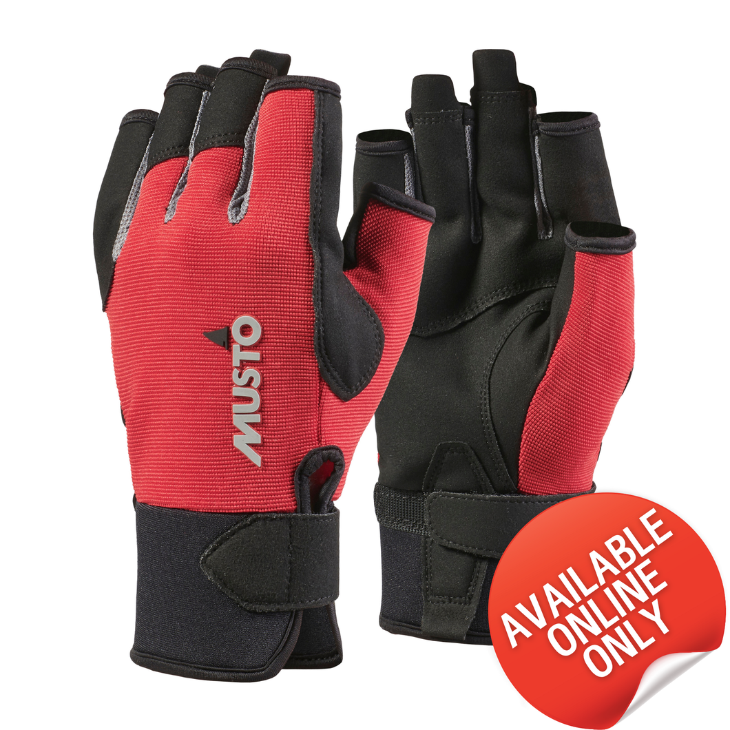 Musto Unisex Essential Sailing Gloves - Short Finger (True Red)