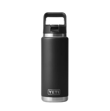 Load image into Gallery viewer, Yeti Rambler 26 oz/769ml Insulated Bottle with Straw Cap (Black)

