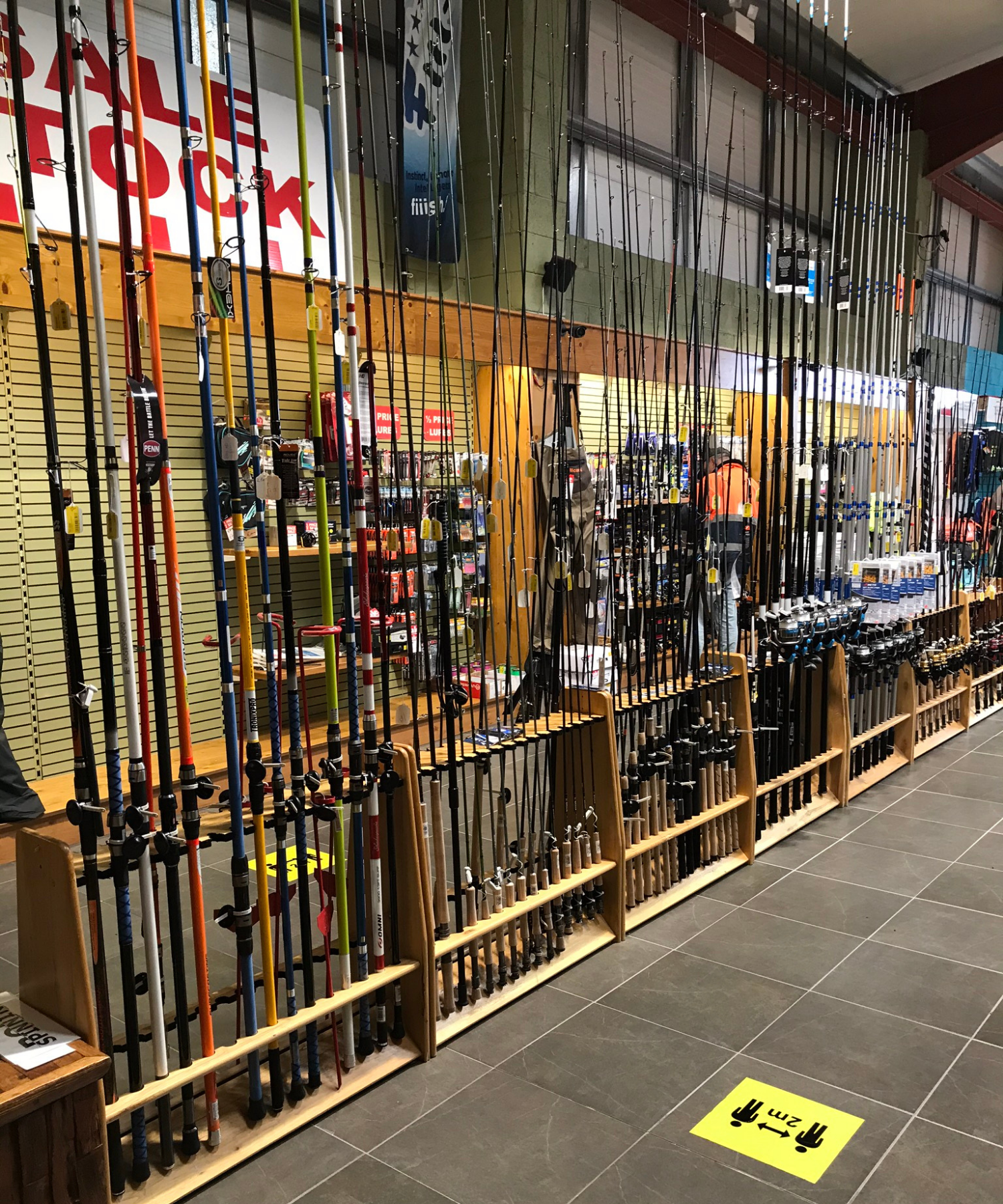 Display of fishing rods in Landers Tralee