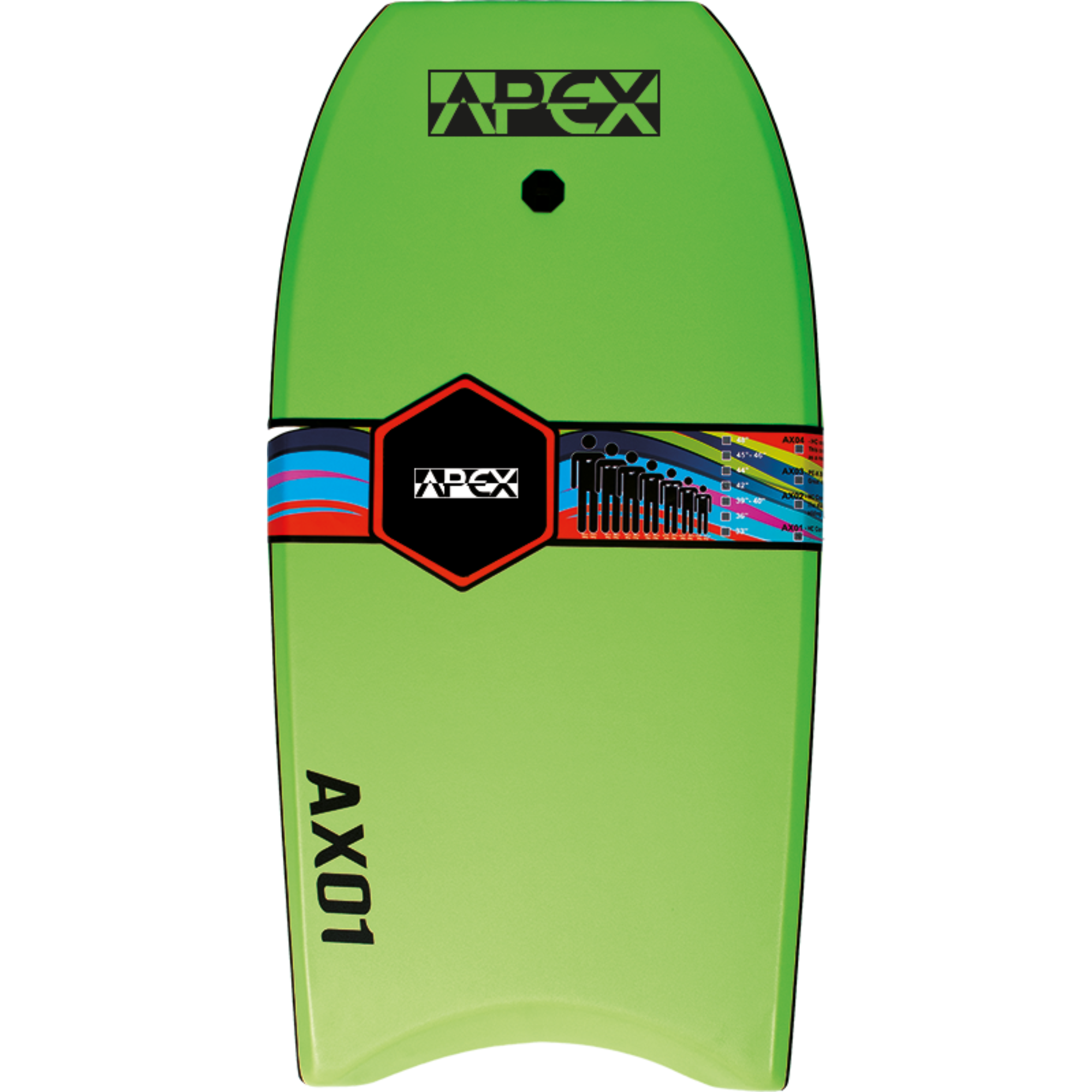 Alder Apex AX01 Bodyboard (33in)(Lime/Navy)