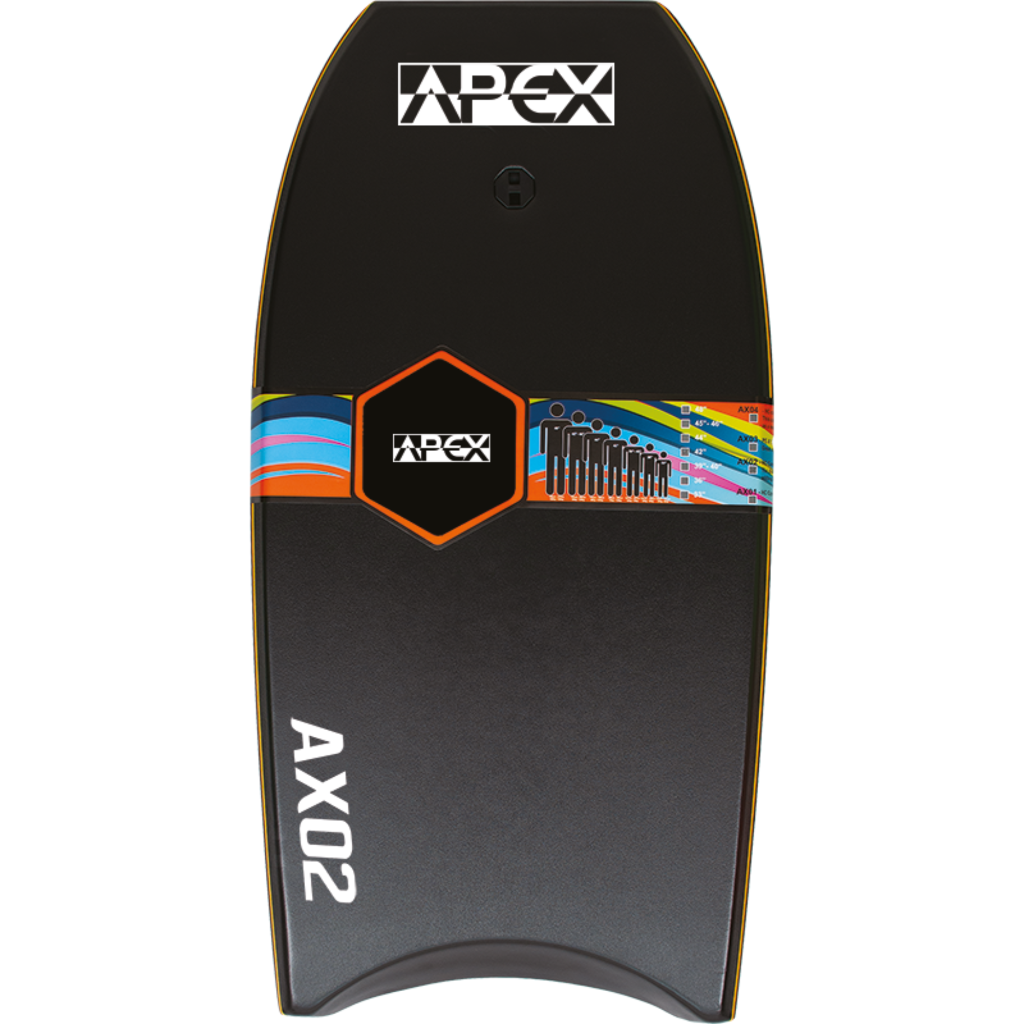 Alder Apex AX02 Bodyboard (45in)(Black/Orange)