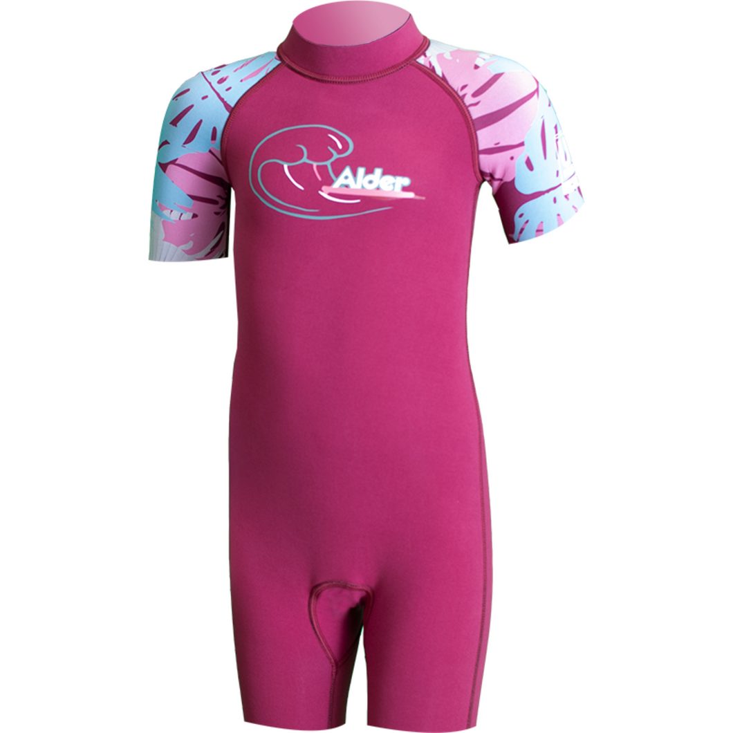 Alder Toddler 2/2mm Flatlock Shortie Wetsuit (Ultraviolet/Floral)(Ages 1-5)