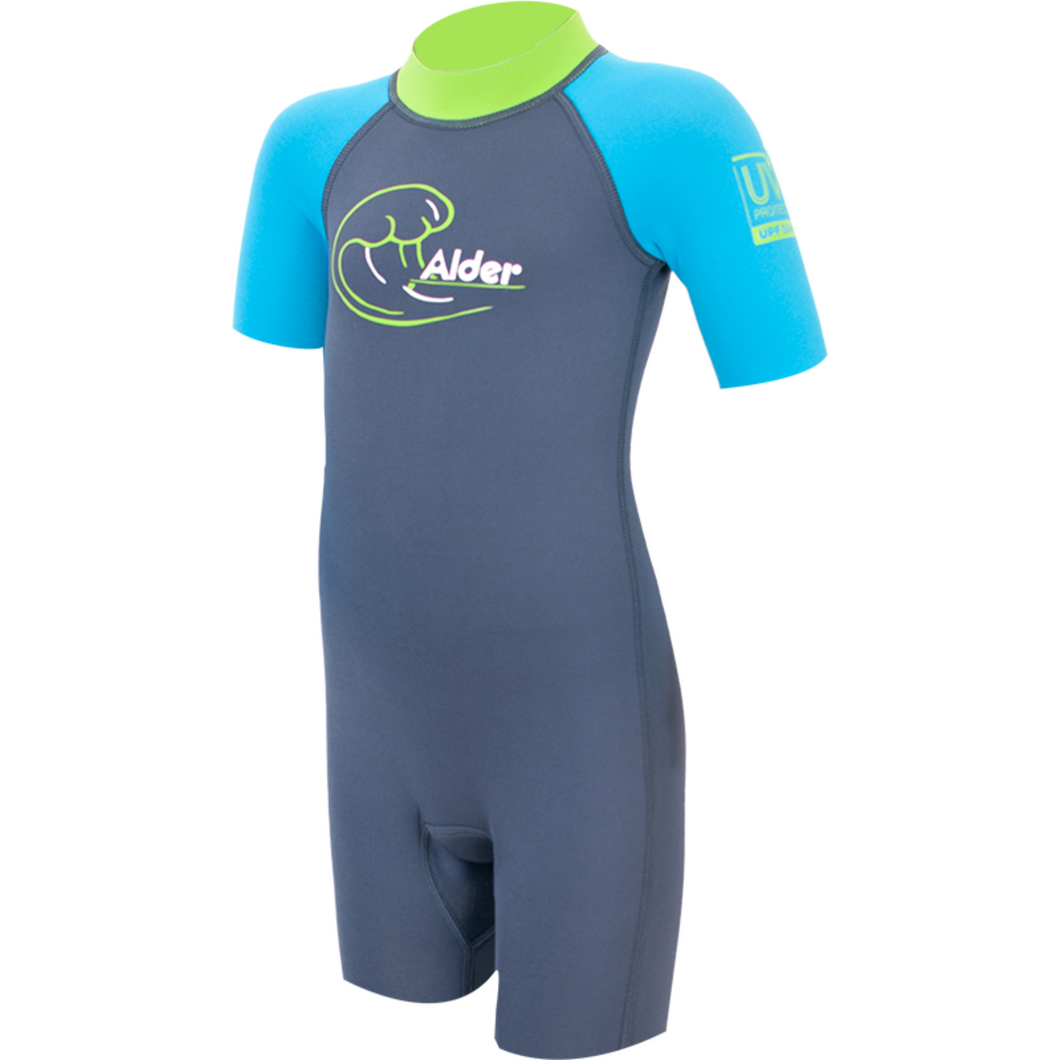 Alder Toddler 2mm Flatlock Shortie Wetsuit (Aqua)(Ages 1-5)