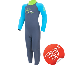 Load image into Gallery viewer, Alder Toddler 2/2mm Flatlock Steamer Wetsuit (Aqua)(Ages 1-5)
